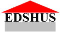Logotyp som föreställer ett hus med rött tak.