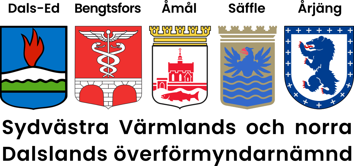 Logotyp med fem kommunvapen.