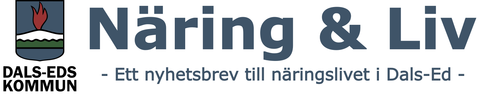 Logga med text: Näring & Liv - Ett nyhetsbrev till näringslivet i Dals-Ed