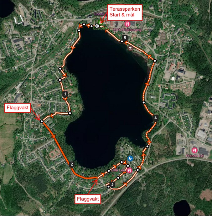 Bansträckning Edsvarvet