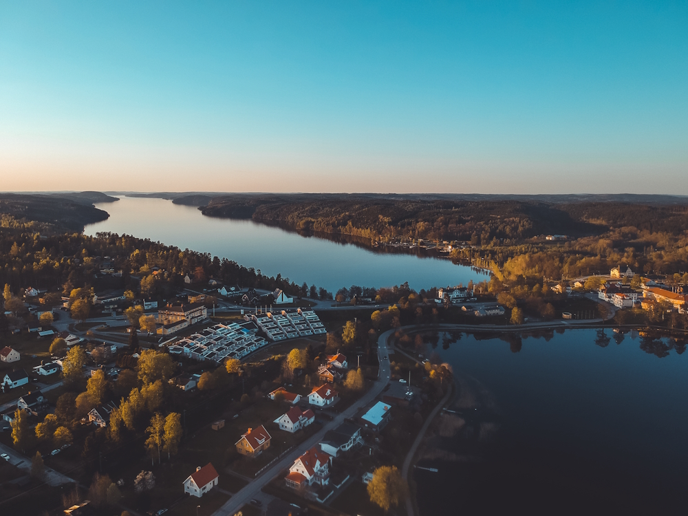 Flygbild över Dals-Ed