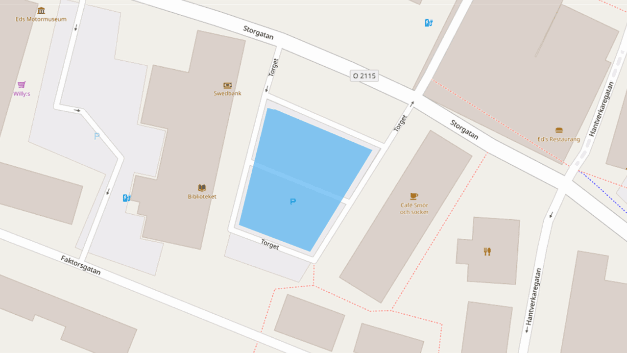 Parkering avstängd Torget puff